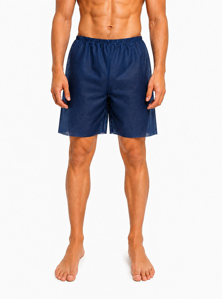 Mens Blue Disposable Non Woven Bermuda