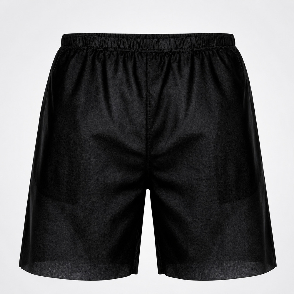 Mens Black Disposable Non Woven Bermuda