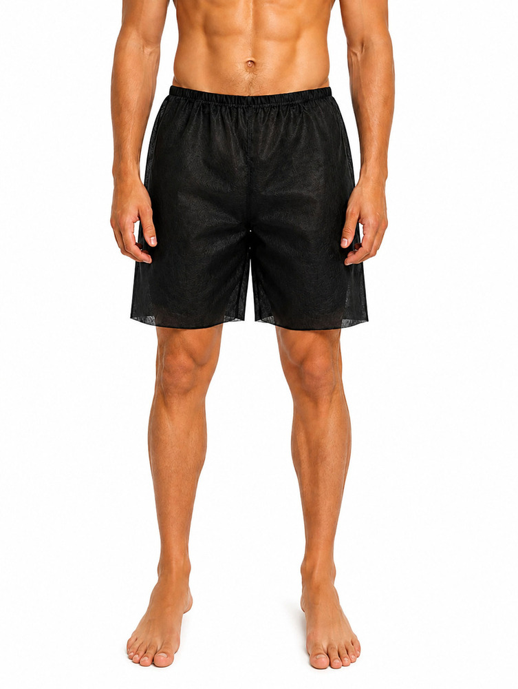 Mens Black Disposable Non Woven Bermuda