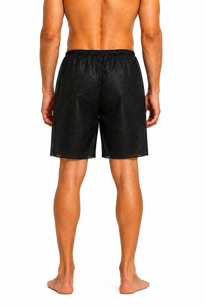 Mens Black Disposable Non Woven Bermuda