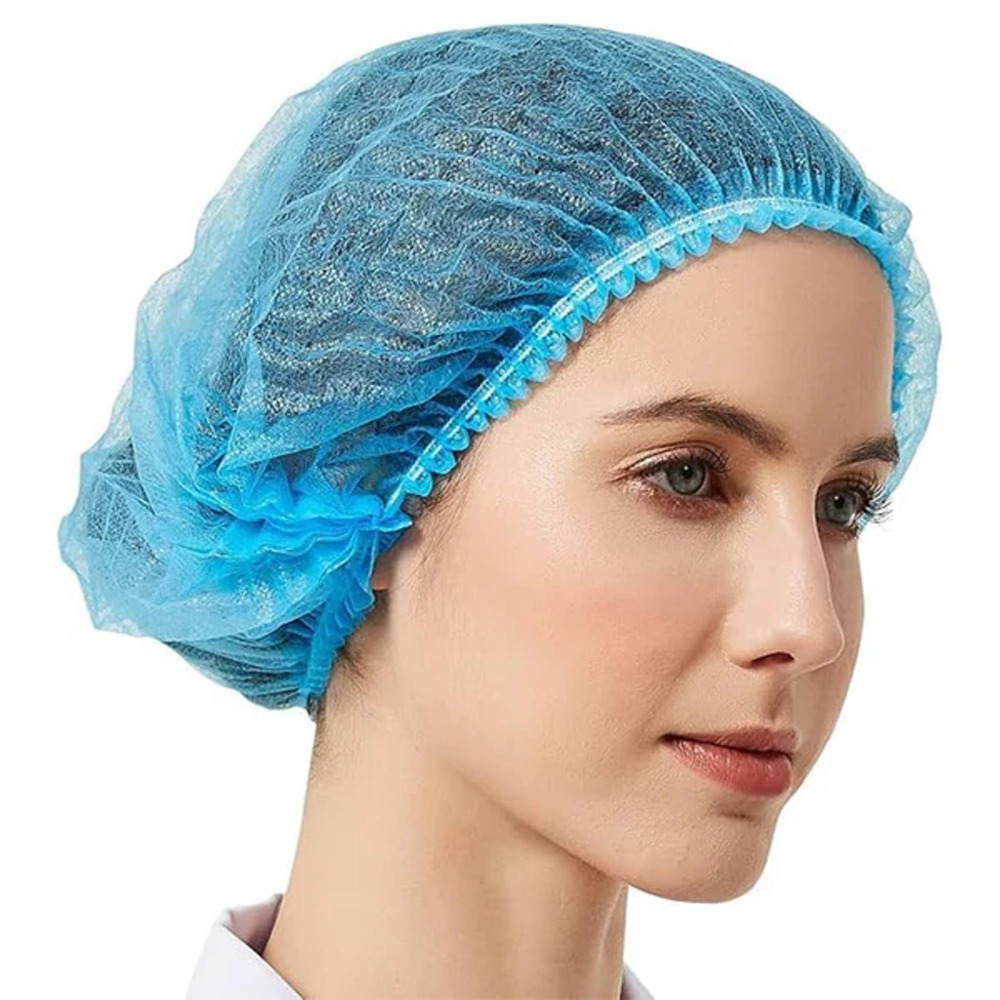 Blue Disposable Non Woven Bouffant Cap