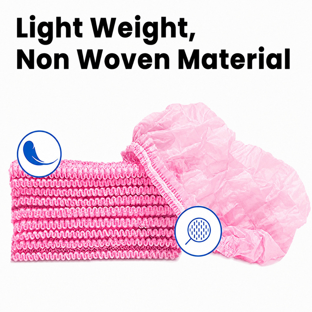 Pink Disposable Non Woven Bouffant Cap