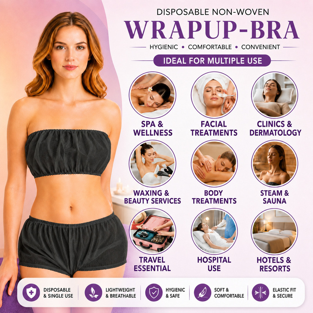 Black Disposable Non Woven Wrap Up Bra