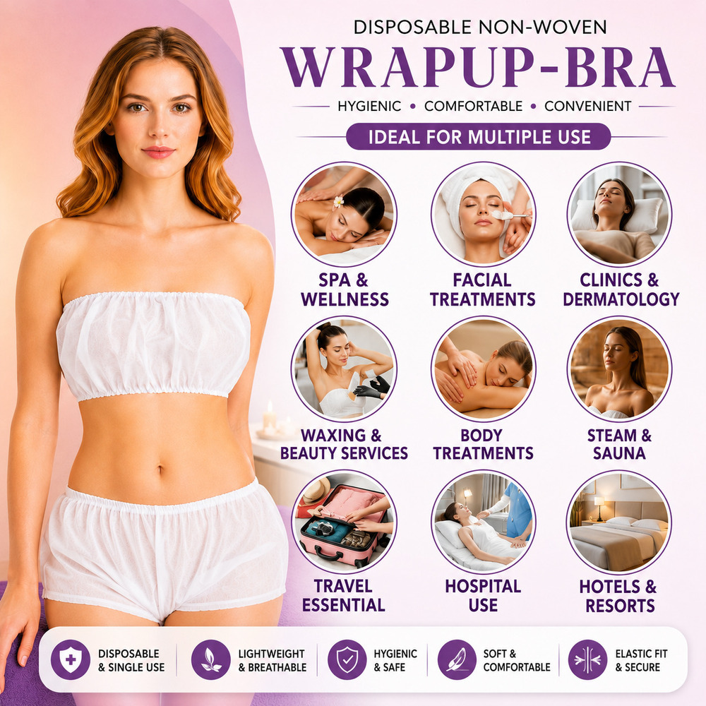 White Disposable Non Woven Wrap Up Bra