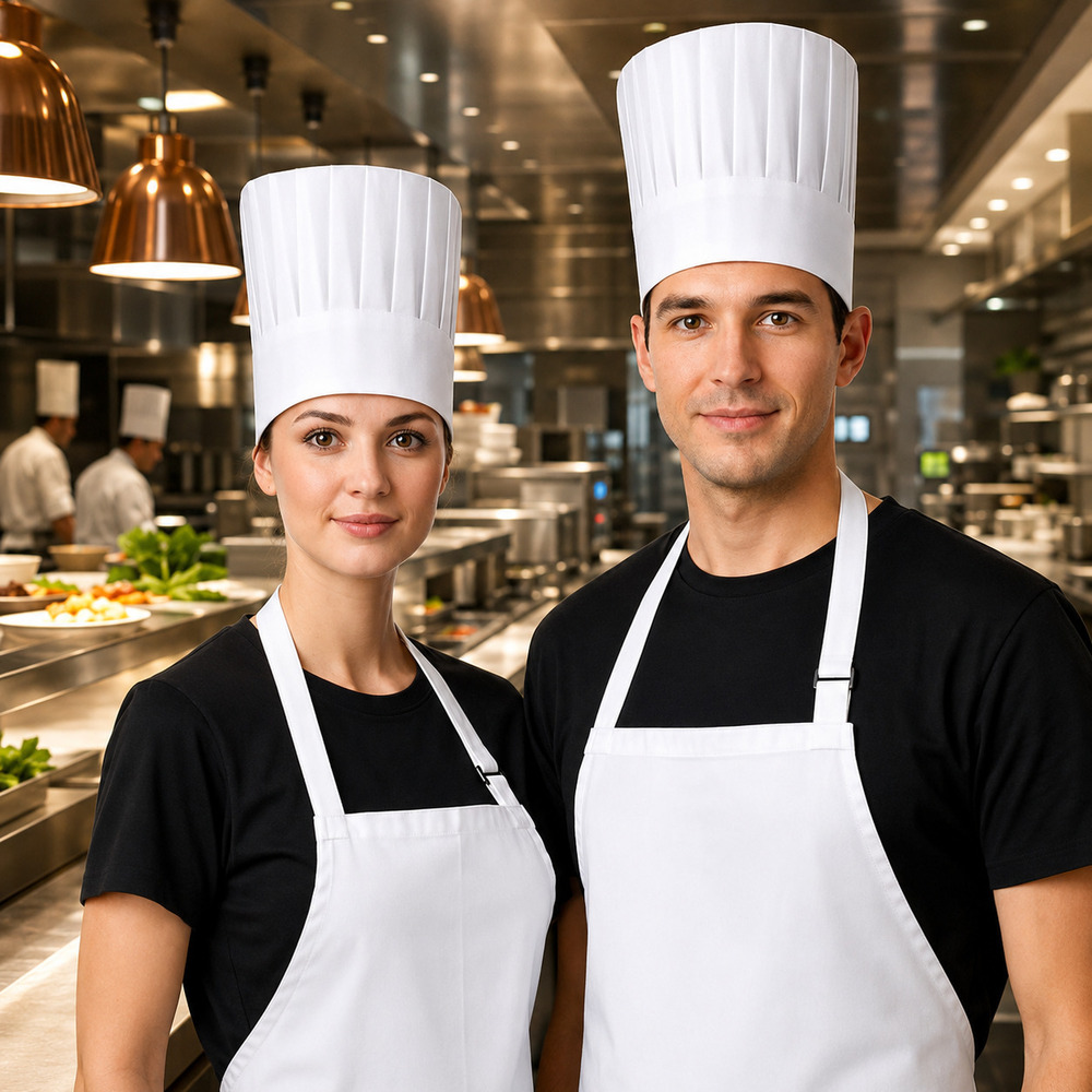 White Disposable Non Woven Chef Cap