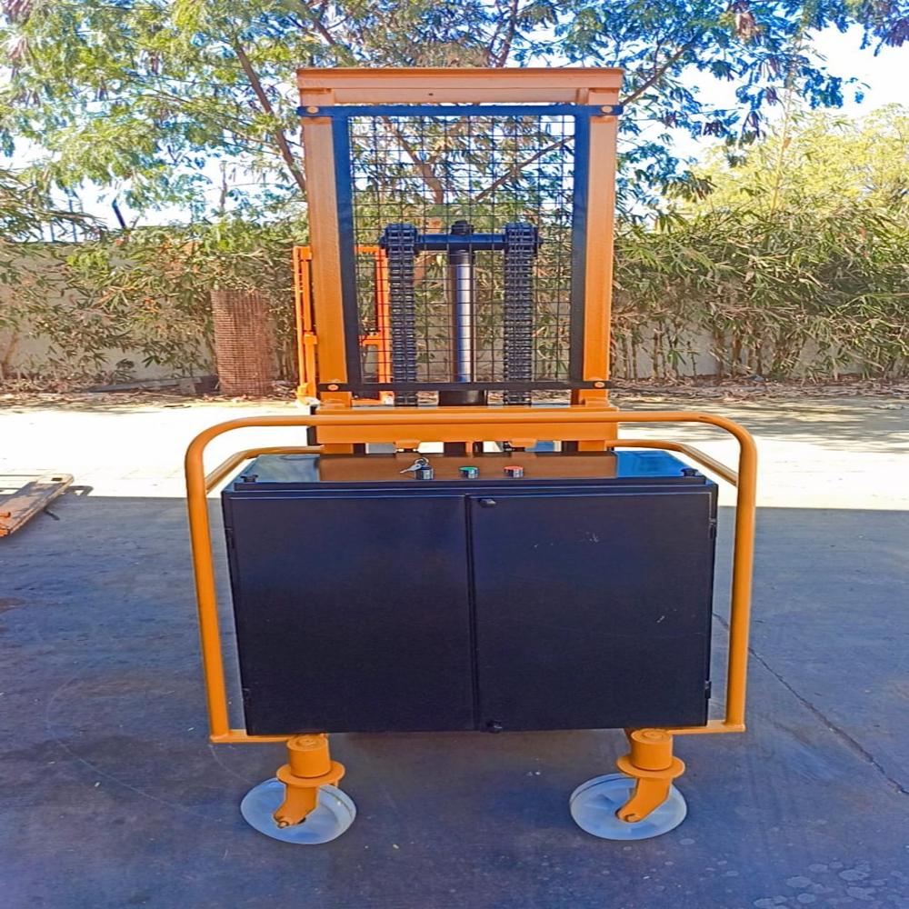 Semi Electric Pallet Stacker - Color: Yellow