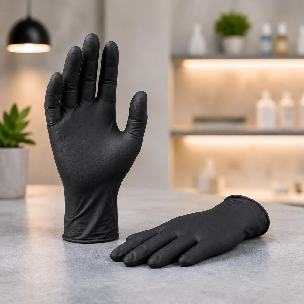 Black Disposable Nitrile Examination Gloves