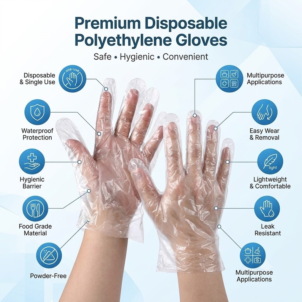 Transparent Disposable Polyethylene Gloves