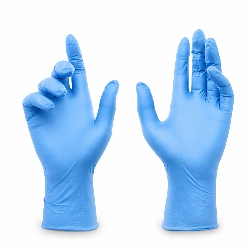 Blue Disposable Nitrile Examination Gloves