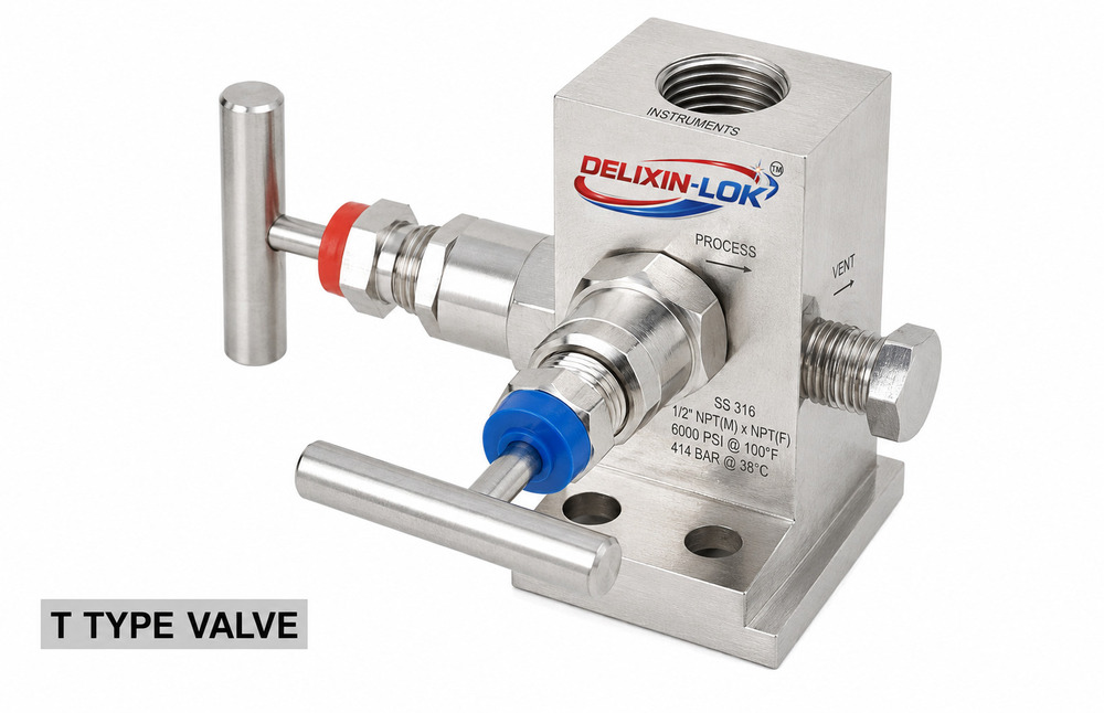 T Type 2 Way Manifold Valve