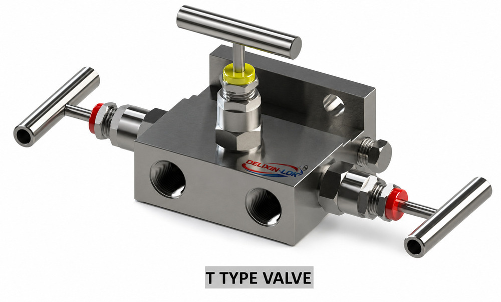 T Type 3 Way Manifold Valve