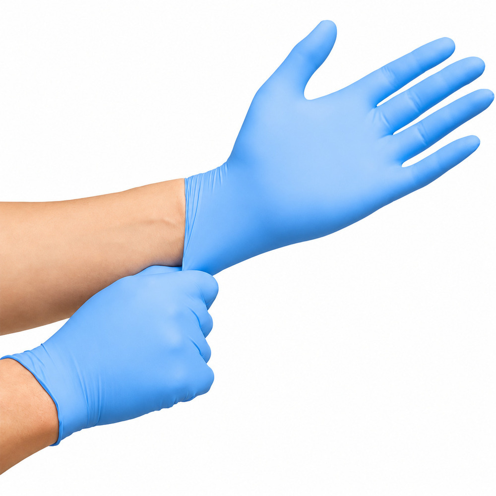 Blue Disposable Nitrile Examination Gloves
