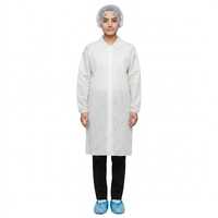 White Disposable Non Woven Lab Coat - Age Group: Adults