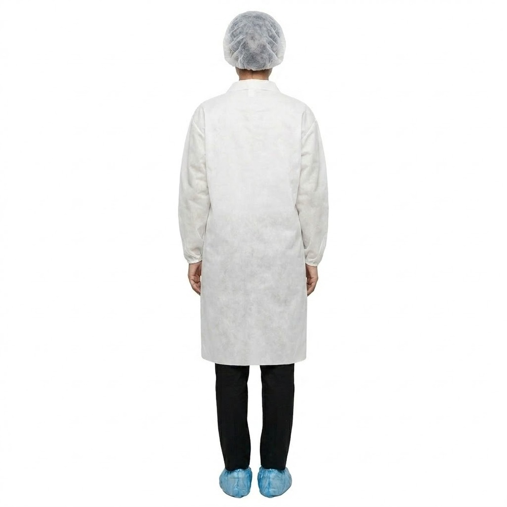 White Disposable Non Woven Lab Coat