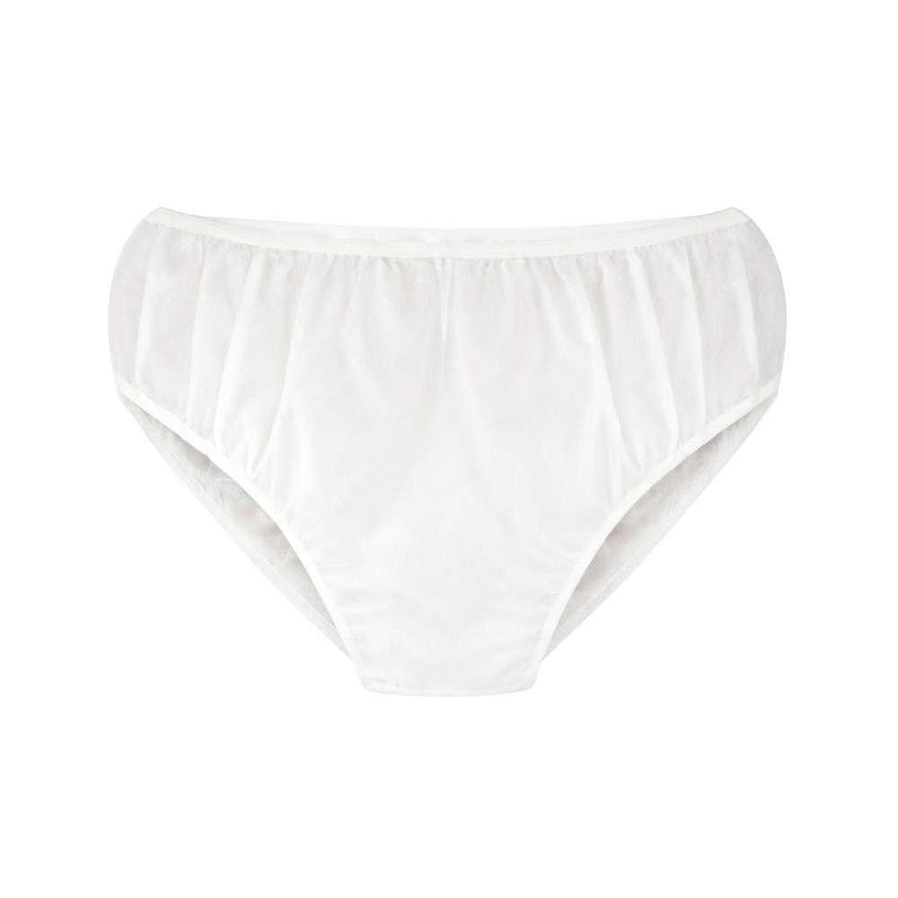 White Disposable Spunlace Panty - Pattern: Plain