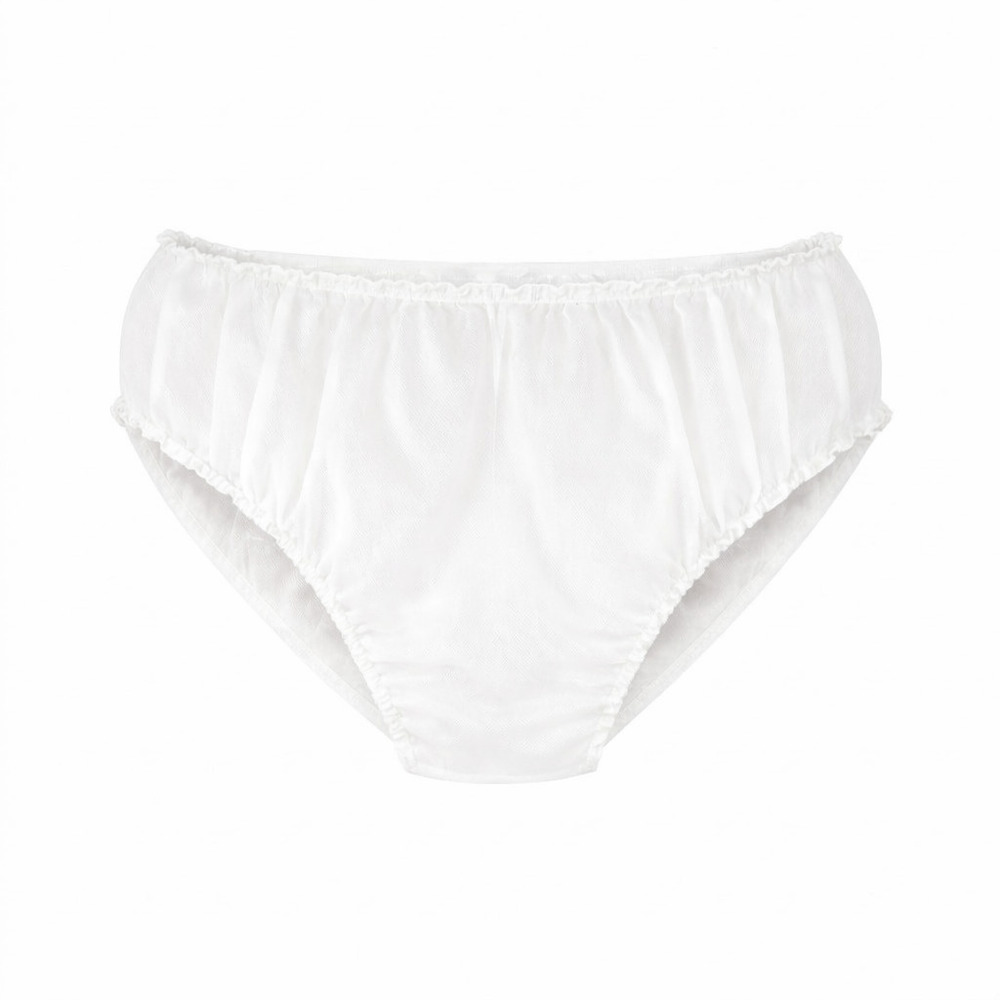 White Disposable Non Woven Panty - Pattern: Plain