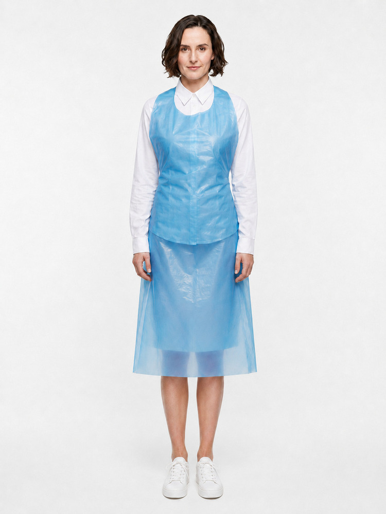 Blue Disposable LDPE Plastic Apron