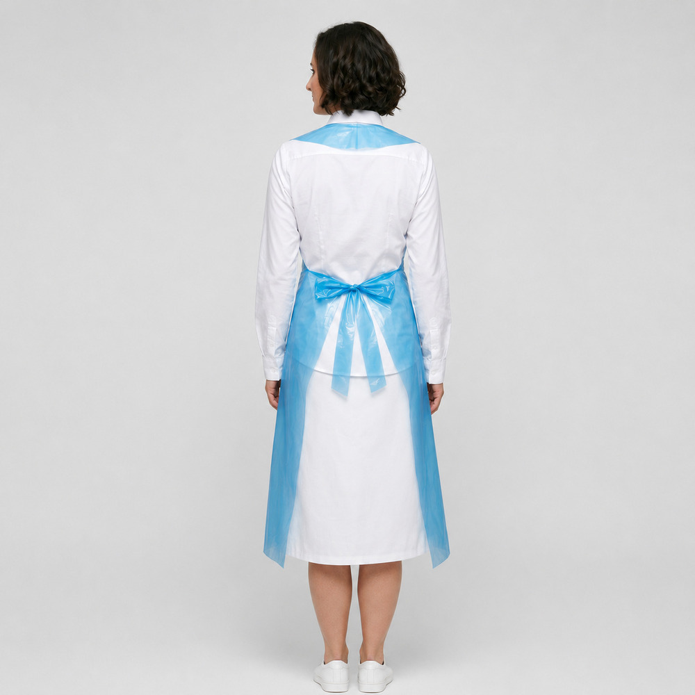 Blue Disposable LDPE Plastic Apron