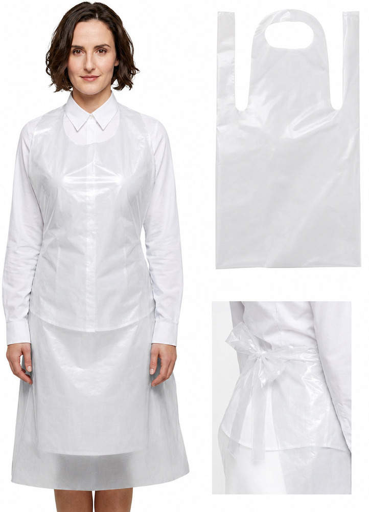 White Disposable LDPE Plastic Apron