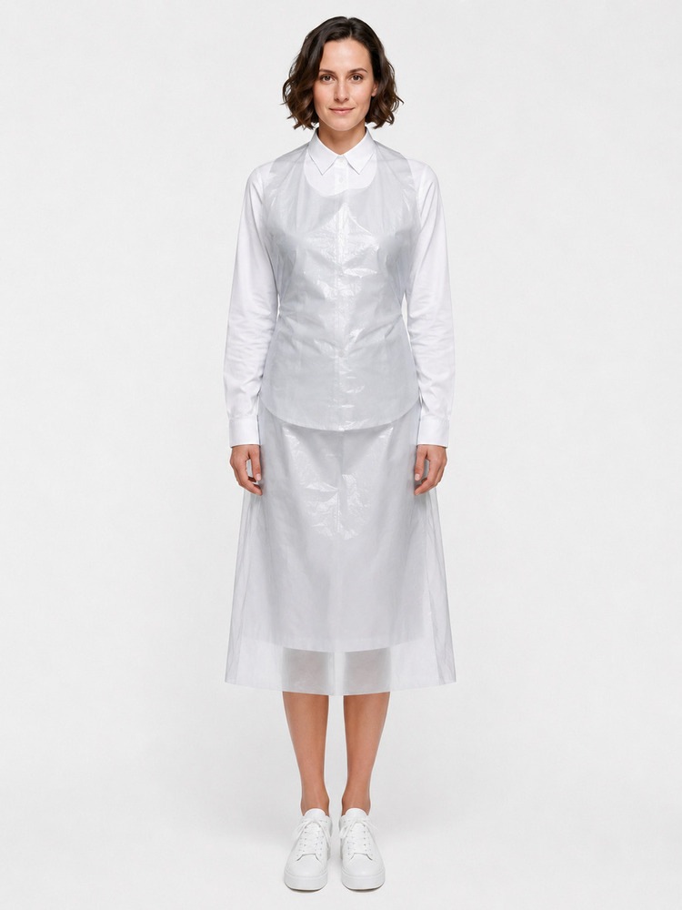White Disposable LDPE Plastic Apron
