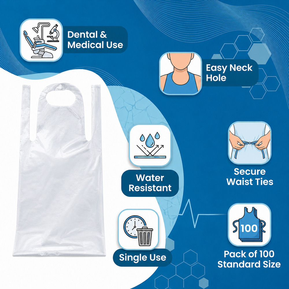 White Disposable LDPE Plastic Apron