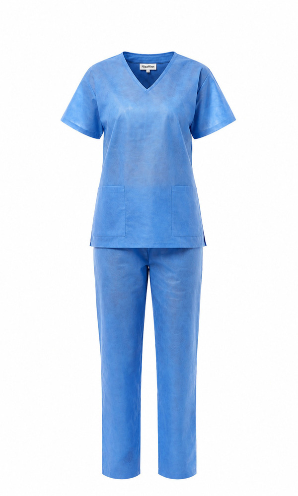 Blue Disposable Non Woven Lab Coat - Application: Hospitals & Healthcare Facilities
