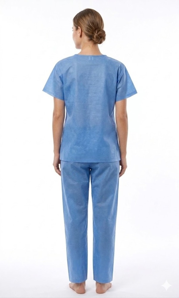 Blue Disposable Non Woven Lab Coat