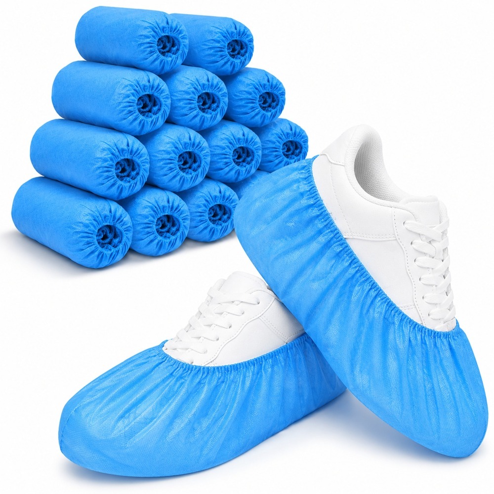 Blue Disposable LDPE Shoe Cover