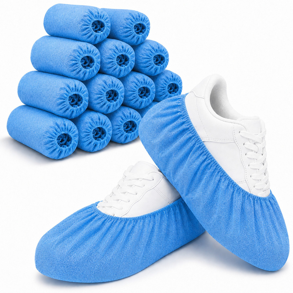 Blue Disposable Non Woven Shoe Cover - Material: Virgin Low-Density Polyethylene (Ldpe)