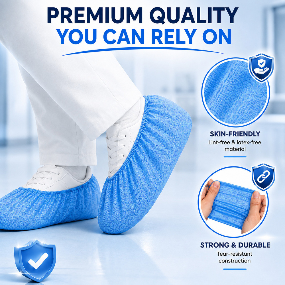 Blue Disposable Non Woven Shoe Cover