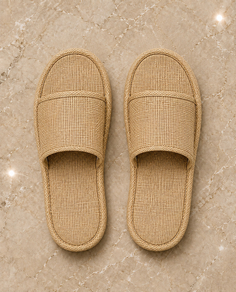 Disposable Jute Open Toe Slippers
