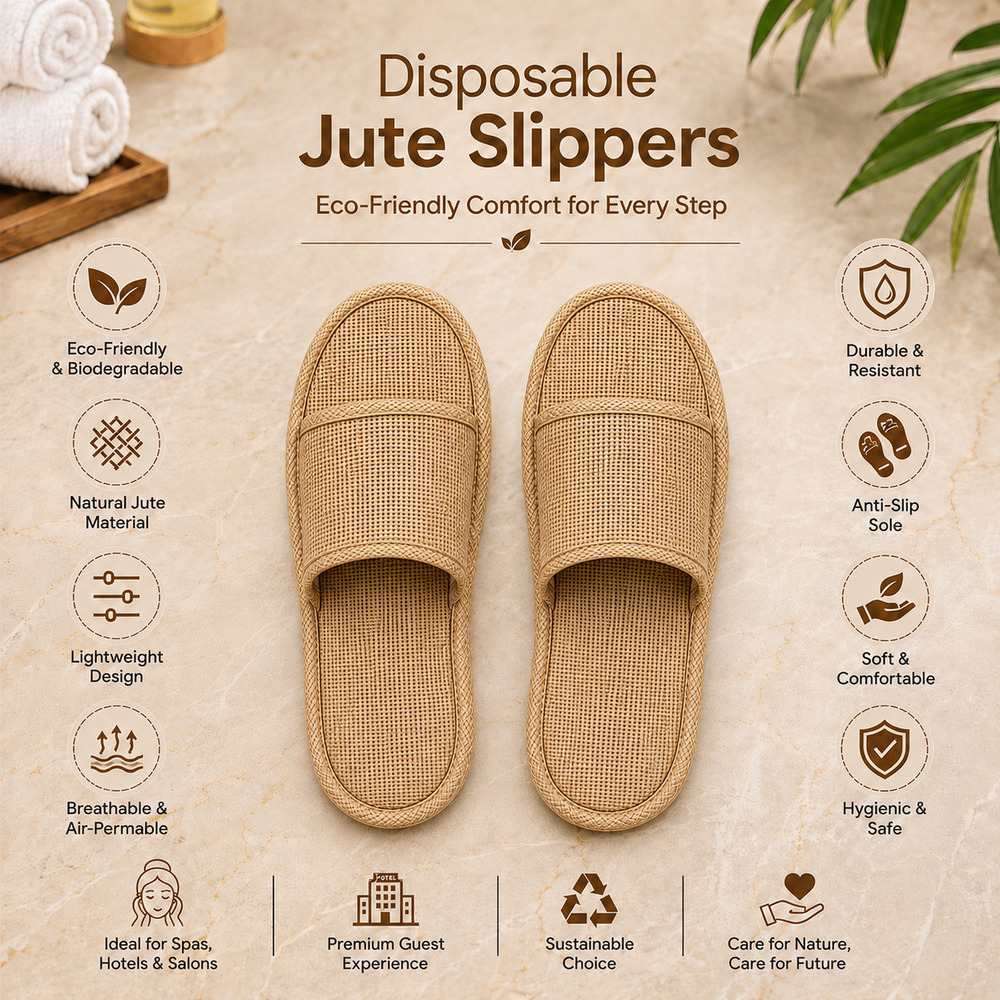 Disposable Jute Open Toe Slippers