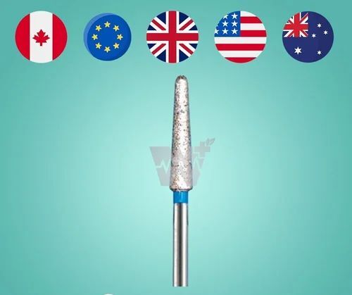 Mani Taper Round End (TR) Series Regular Shank Diamond Burs - Standard (Blue) TR-14