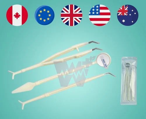 Green Guava Probe, Mirror & Tweezer Diagnostic Instrument - Set Eco