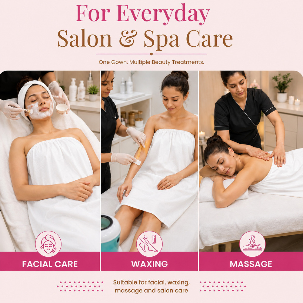 White Disposable Non Woven Spa Gown