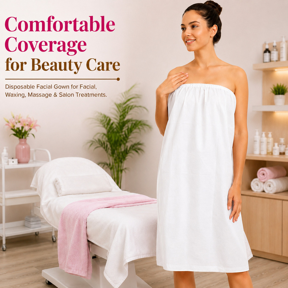 White Disposable Non Woven Spa Gown