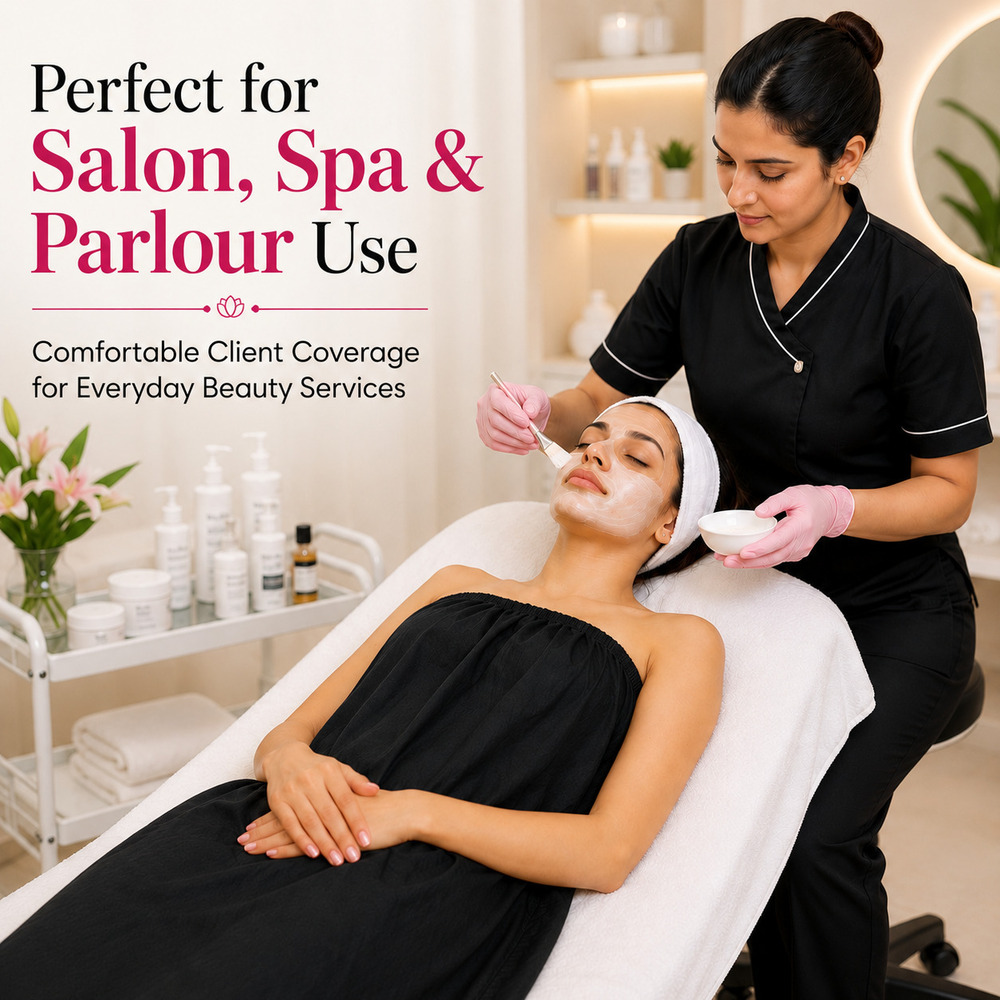 Black Disposable Non Woven Spa Gown