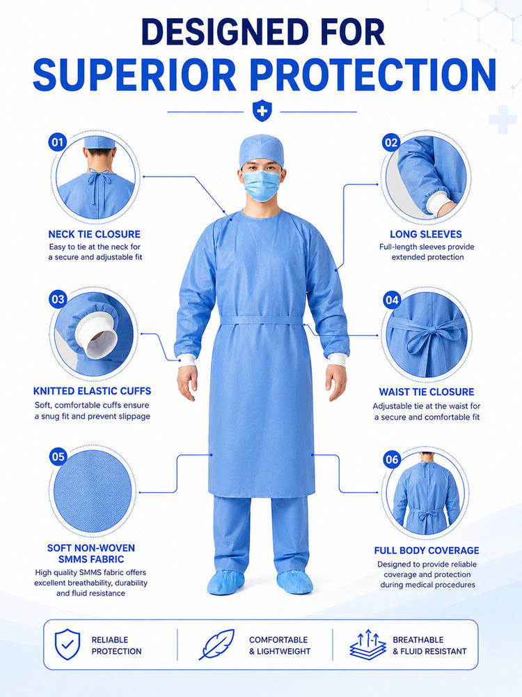 Disposable Non Woven Surgeon Gown