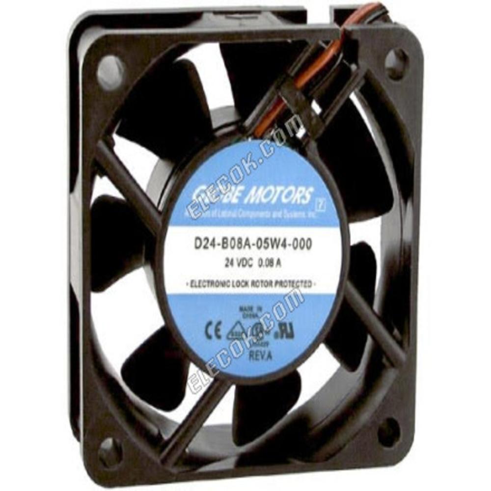 GLOBE MOTORS D24-B08A-05W4-000 24V DC 0.08A 6020mm Ball Bearing Industrial Axial Cooling Fan