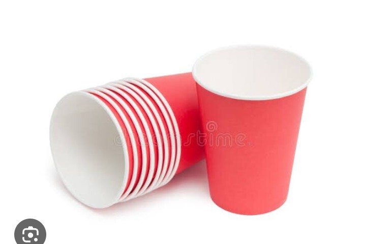 Plain Red Disposable Paper Cups