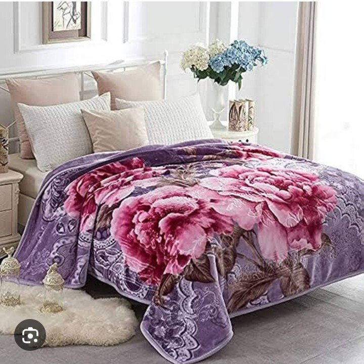 Floral Mink Double Bed Winter Blanket