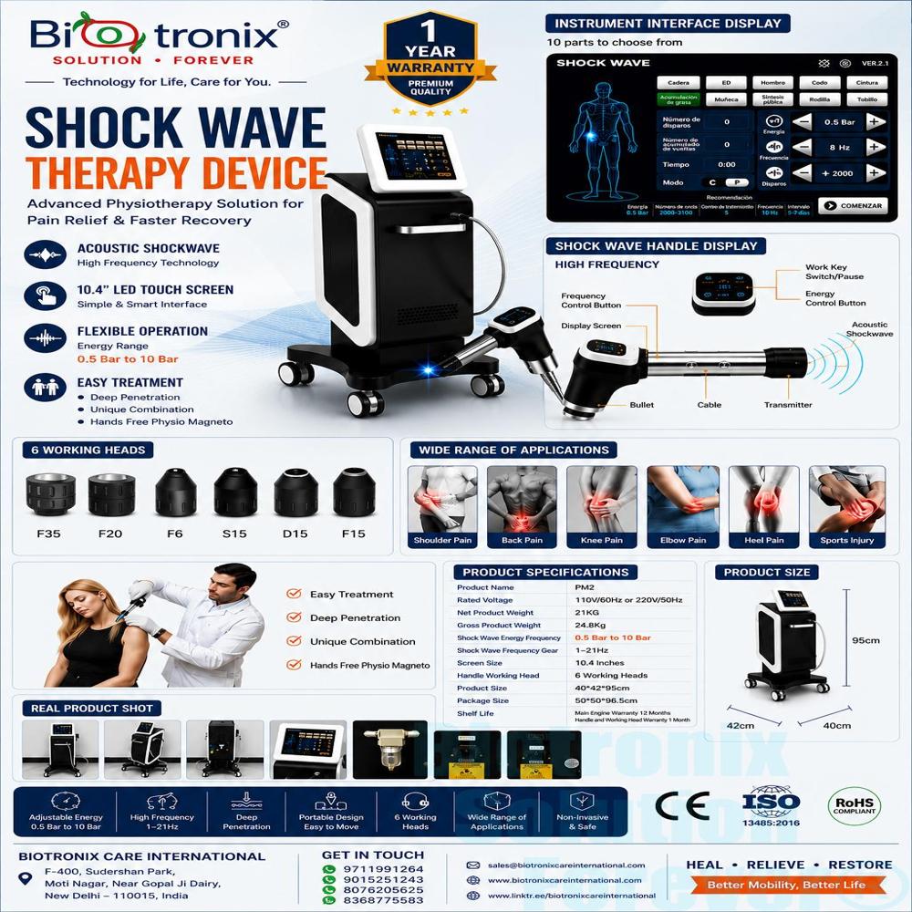 High Performance Shockwave Therapy System for Physiotherapy