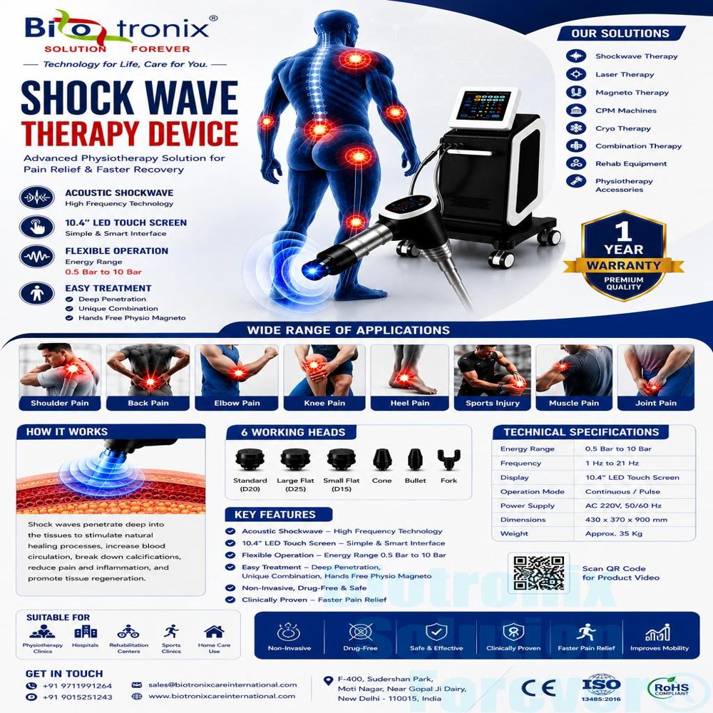 High Performance Shockwave Therapy System for Physiotherapy