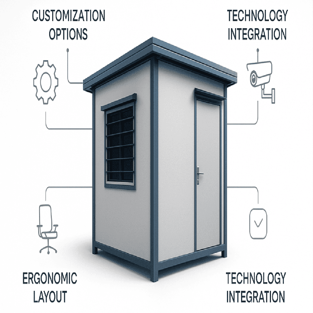 Portable Security Guard Cabin - Color: White