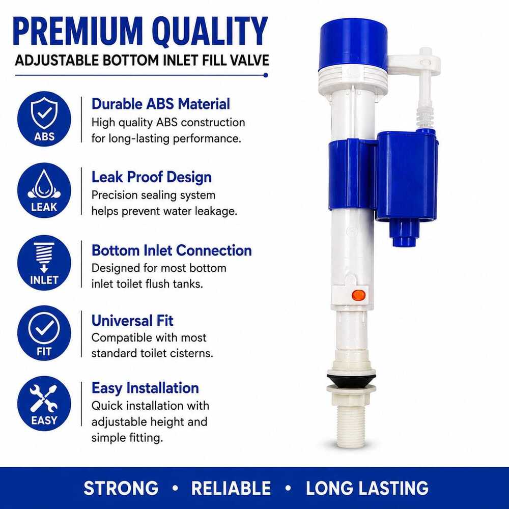 Dual Flush Valve Kit with Push Button & Push Rod Set