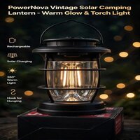 Powernova Vintage  Solar Camping Lantern - Cable Length: Not Specified (solar Charging)