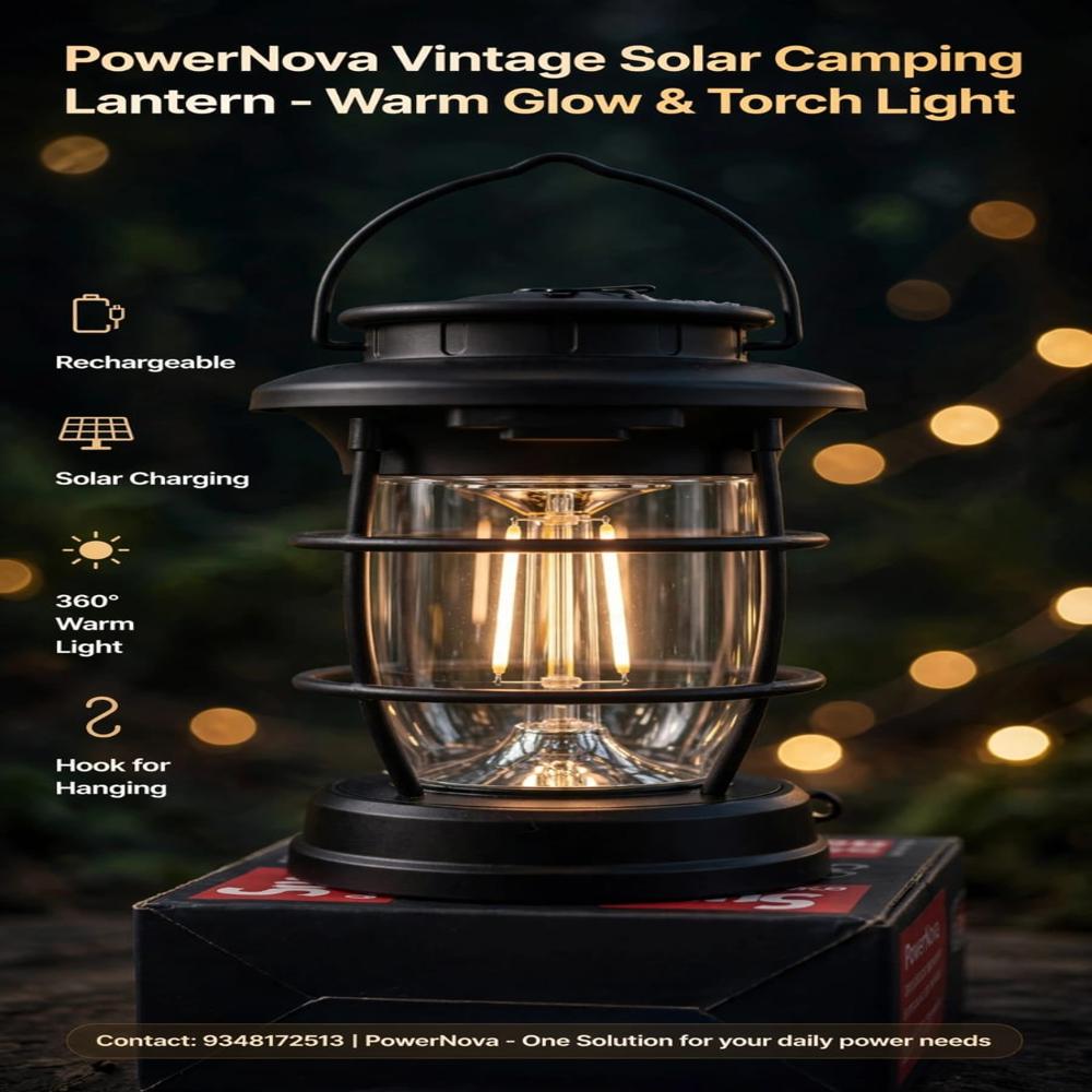 PowerNova Vintage  Solar camping lantern