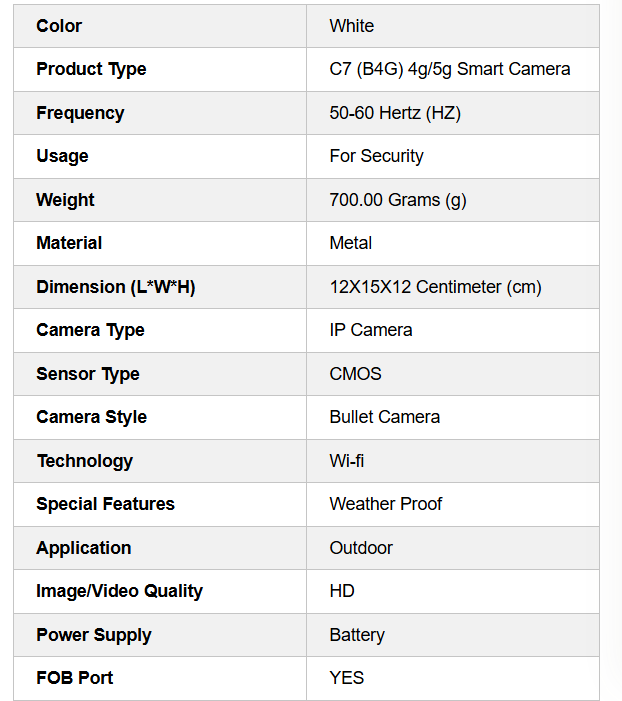 Realtime C7 (B4G) 4G/5G Smart Camera
