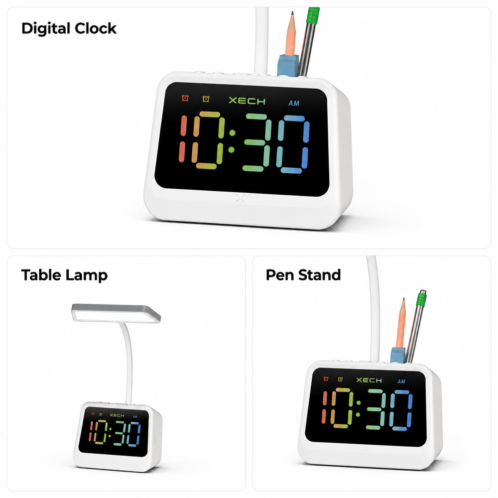 Prism Lamp, Pen stand and digital clock