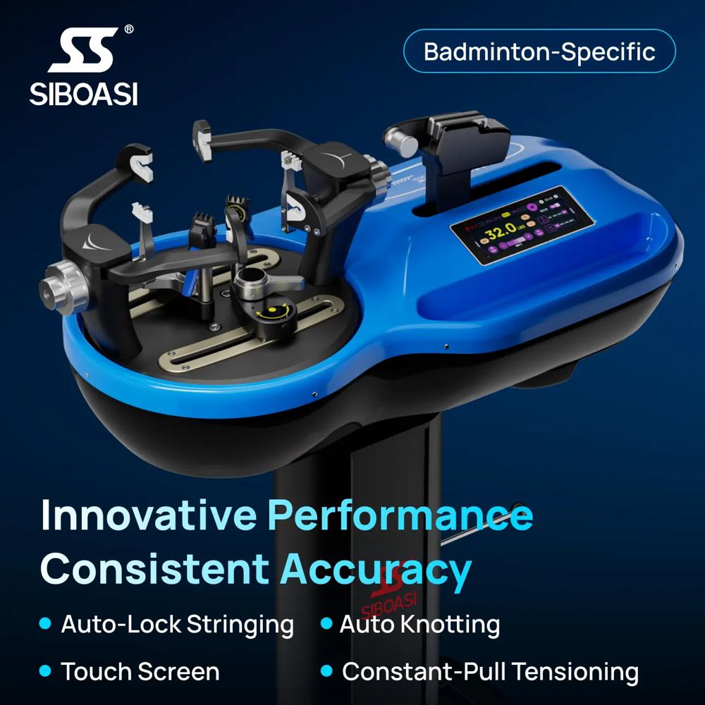 S7-flagship Intelligent Touch Badminton Stringing Machine - Color: White/blue